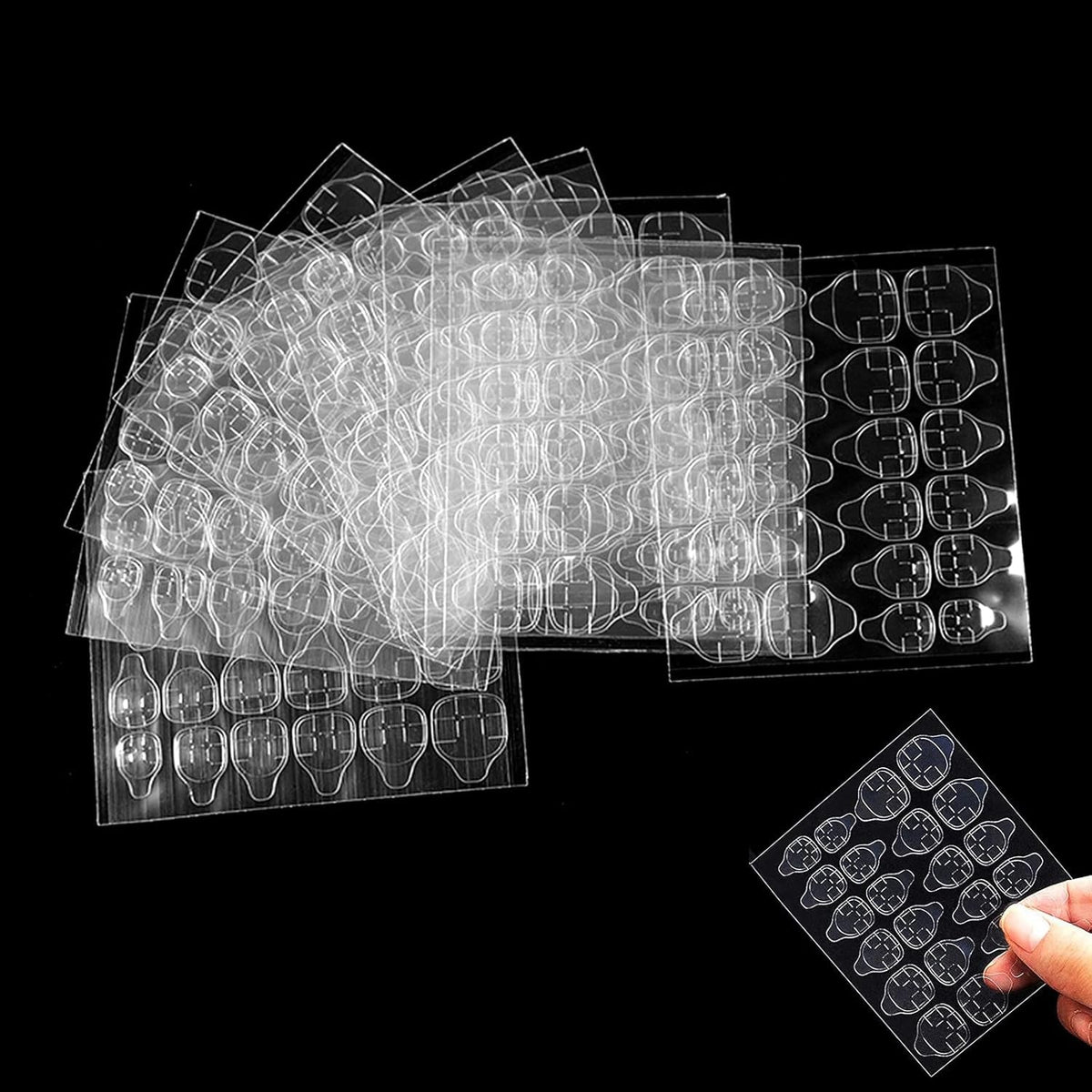 Bandes adhésives transparentes pour ongles, 360 pièces, colle Double face, décoration de manucure à faire soi-même