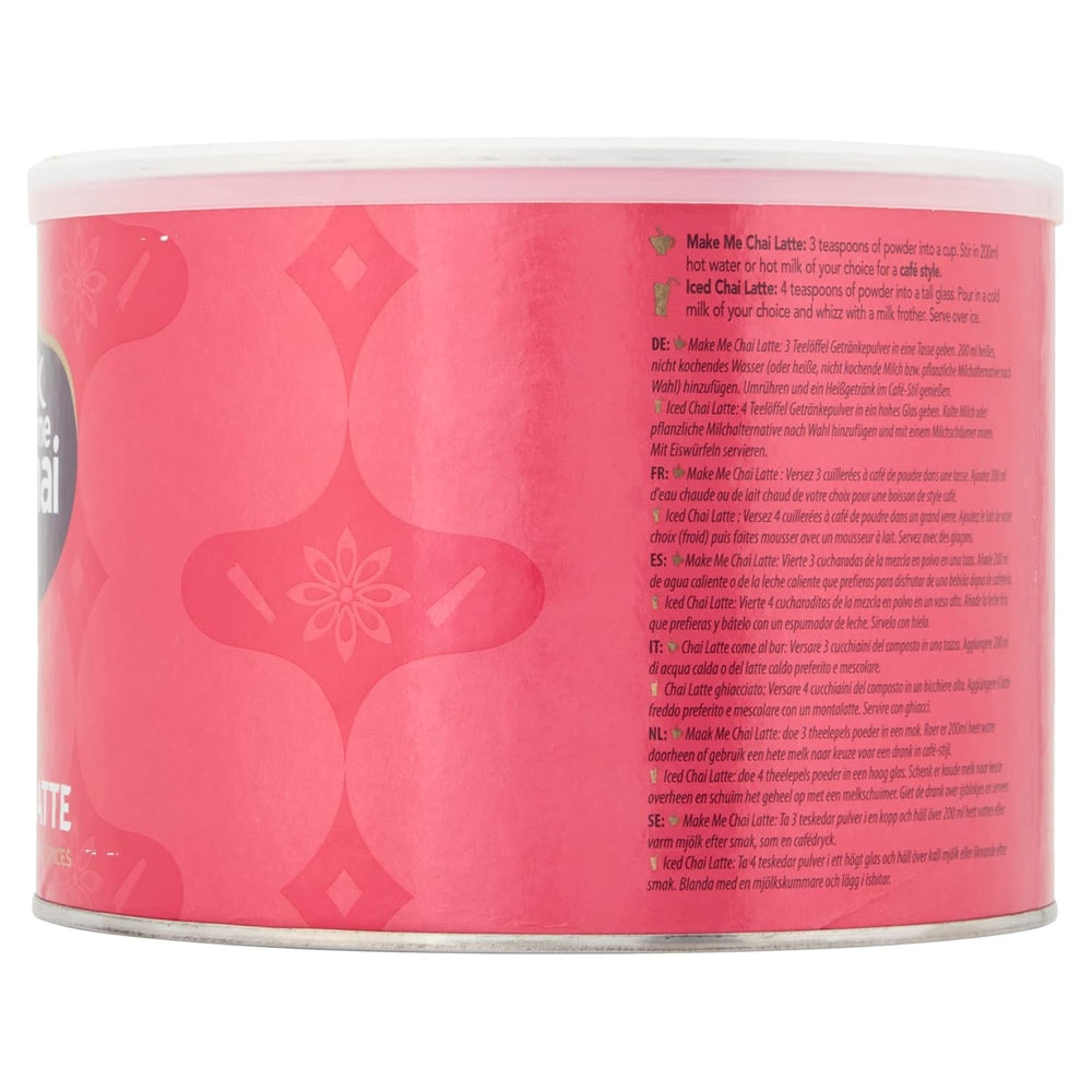 Drink Me Chai Chai Latte condimentat 1 kg (4 bucăți) – Adăugați doar apă, pudră Chai Latte (200 porții în total)