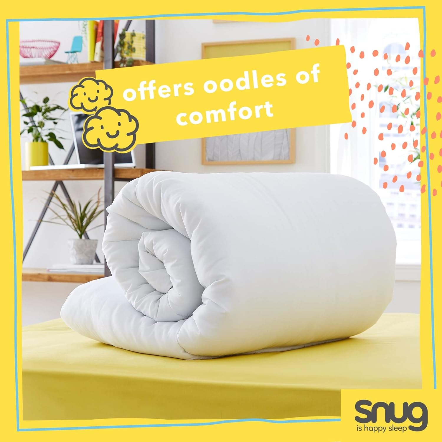 Couette Just Right Snug, 10,5 tog, fibres creuses, blanc, lit double Couettes et couettes Naty Shop