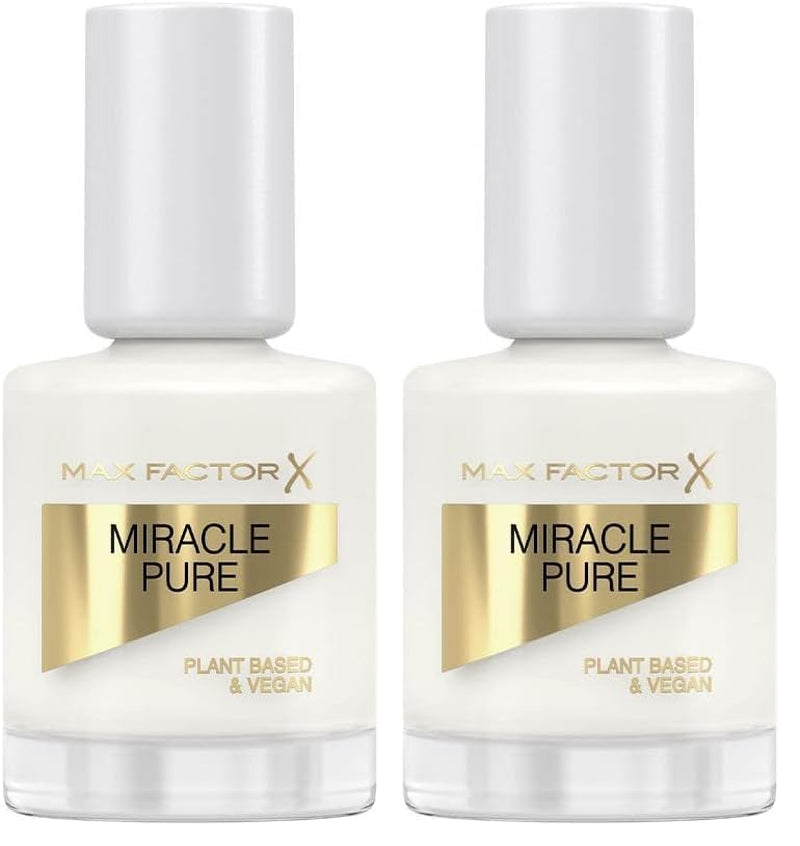 Max Factor Miracle Pure Nail Color 155 Lait de coco Vegan Vernis à ongles longue durée à séchage rapide 12 ml (lot de 2)