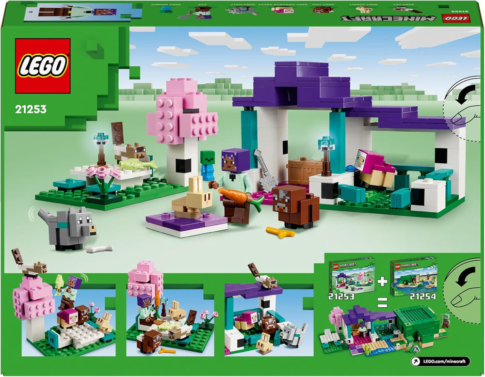 Figurine multi-animaux LEGO Minecraft Animal Sanctuary pour filles et garçons de 7 ans, cadeau pour enfants, ensemble de modèles de briques Biome des plaines 21253 Ensembles de construction Besuche den LEGO-Store