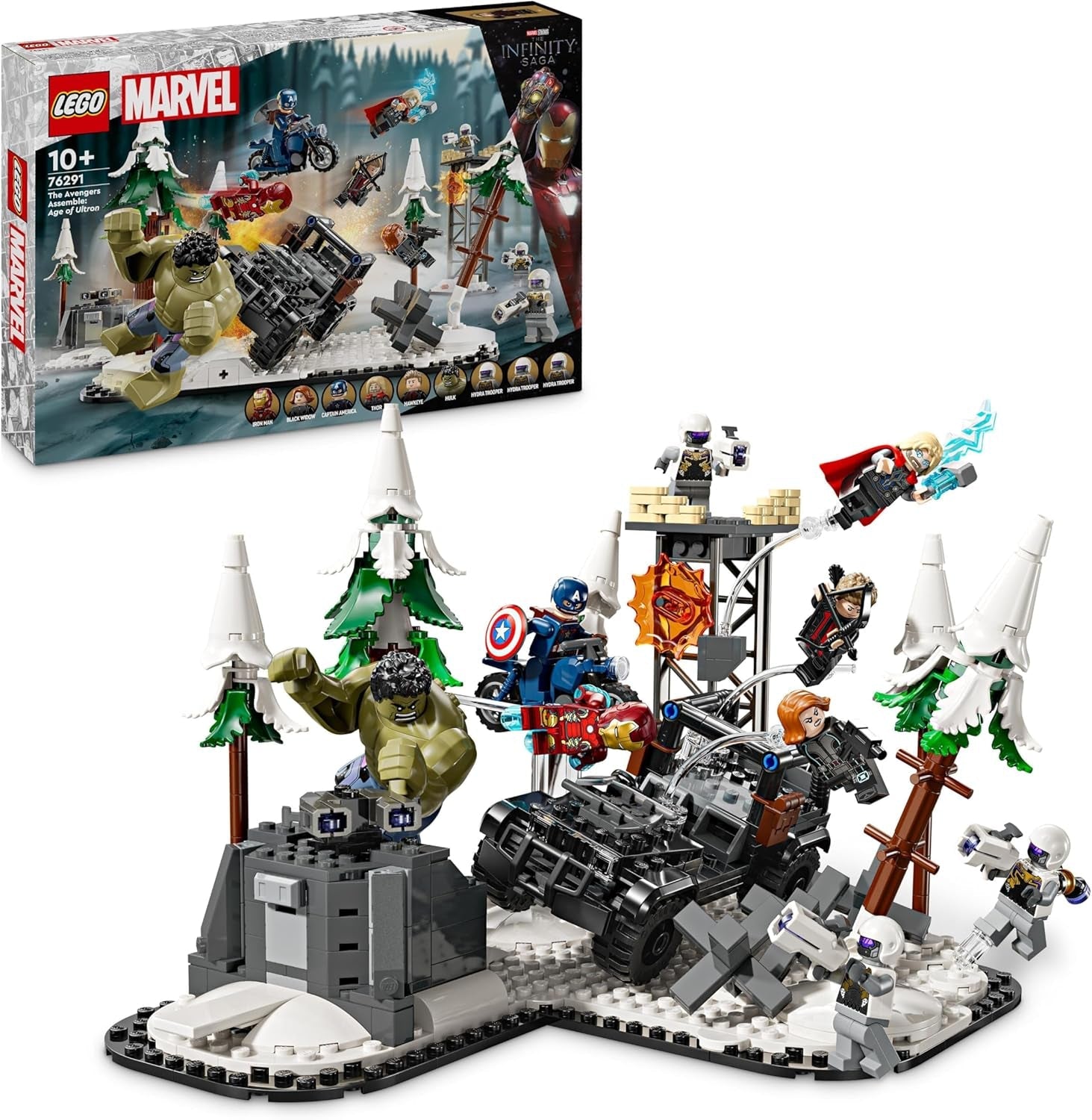 LEGO Marvel Avengers Assemble : Set de construction et de jeu L'ère d'Ultron avec 8 figurines de super-héros Thor, Hulk et Iron Man Jouet de construction pour garçons et filles Adventure Set 76291 Jeux de construction Besuche den LEGO-Store Default Title