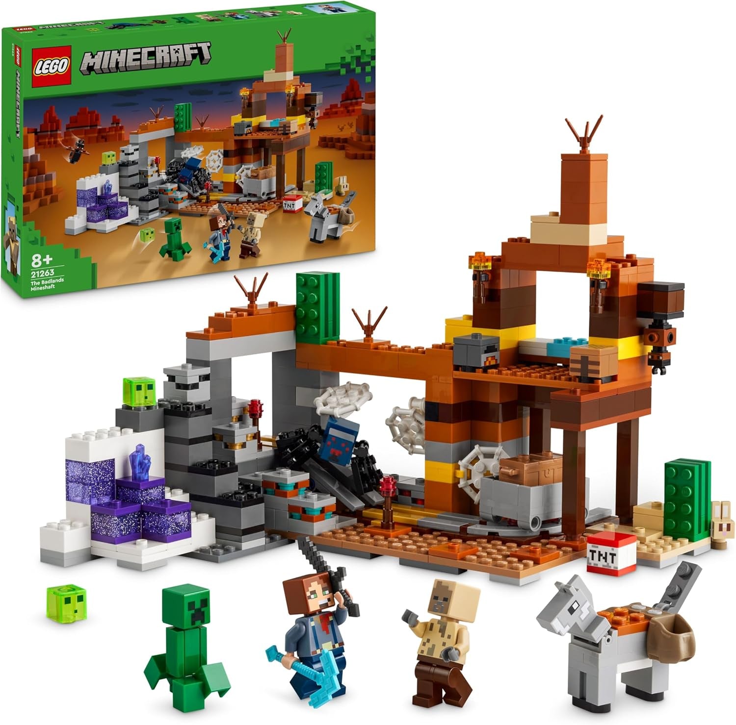 LEGO Minecraft Das Pilzkuh-Haus - Gaming Spielzeug mit Steve Figur, Mobs, einem Arbeitstisch und Einer Farm - Interaktives Spielset - Gaming Geschenk für Mädchen und Jungen ab 8 Jahren 21270