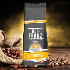 DER-FRANZ Kaffee Crema, Intensité 4/5, 100% Arabica, ganze Kaffeebohnen, 3 x 500 g