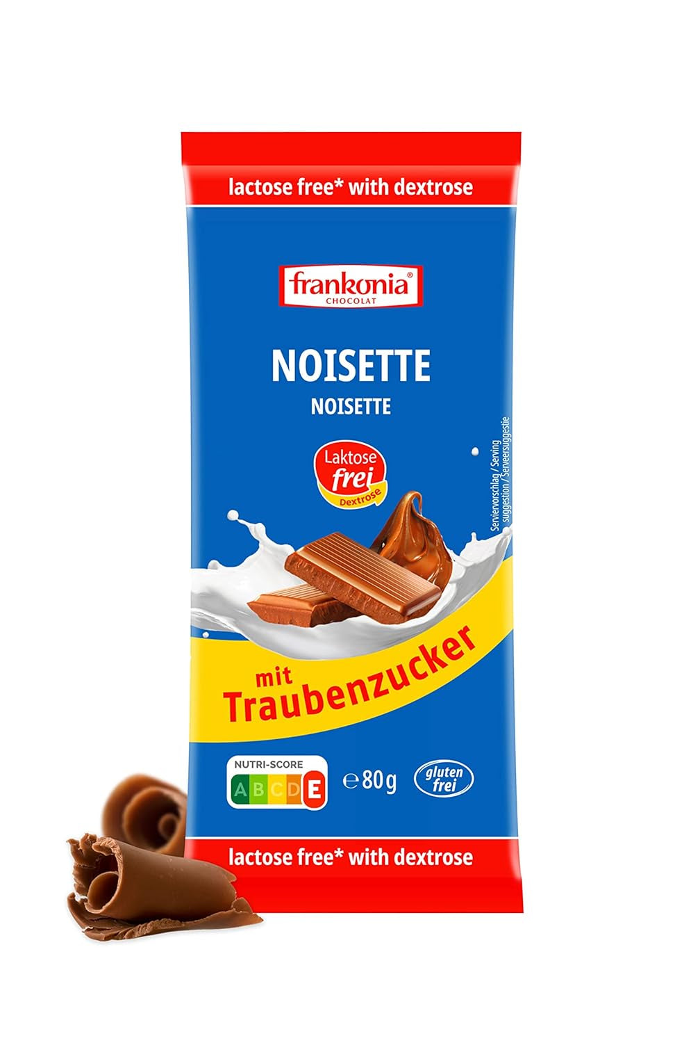 Frankonia Noisette au chocolat et dextrose, sans lactose et sans gluten, 80 grammes