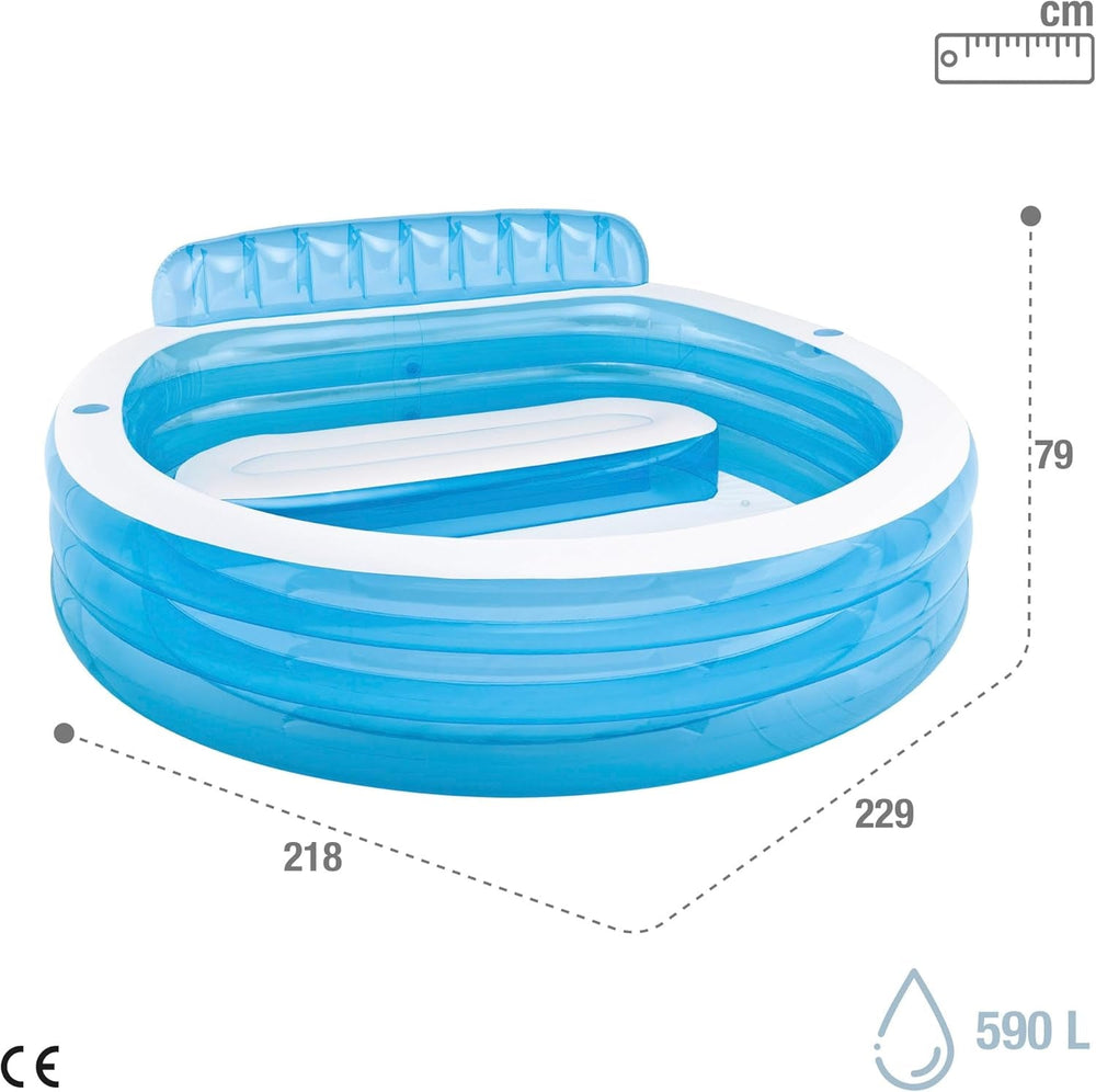 Intex 57190NP - Scaun gonflabil pentru piscină, vinil, multicolor, 229x218x79 cm