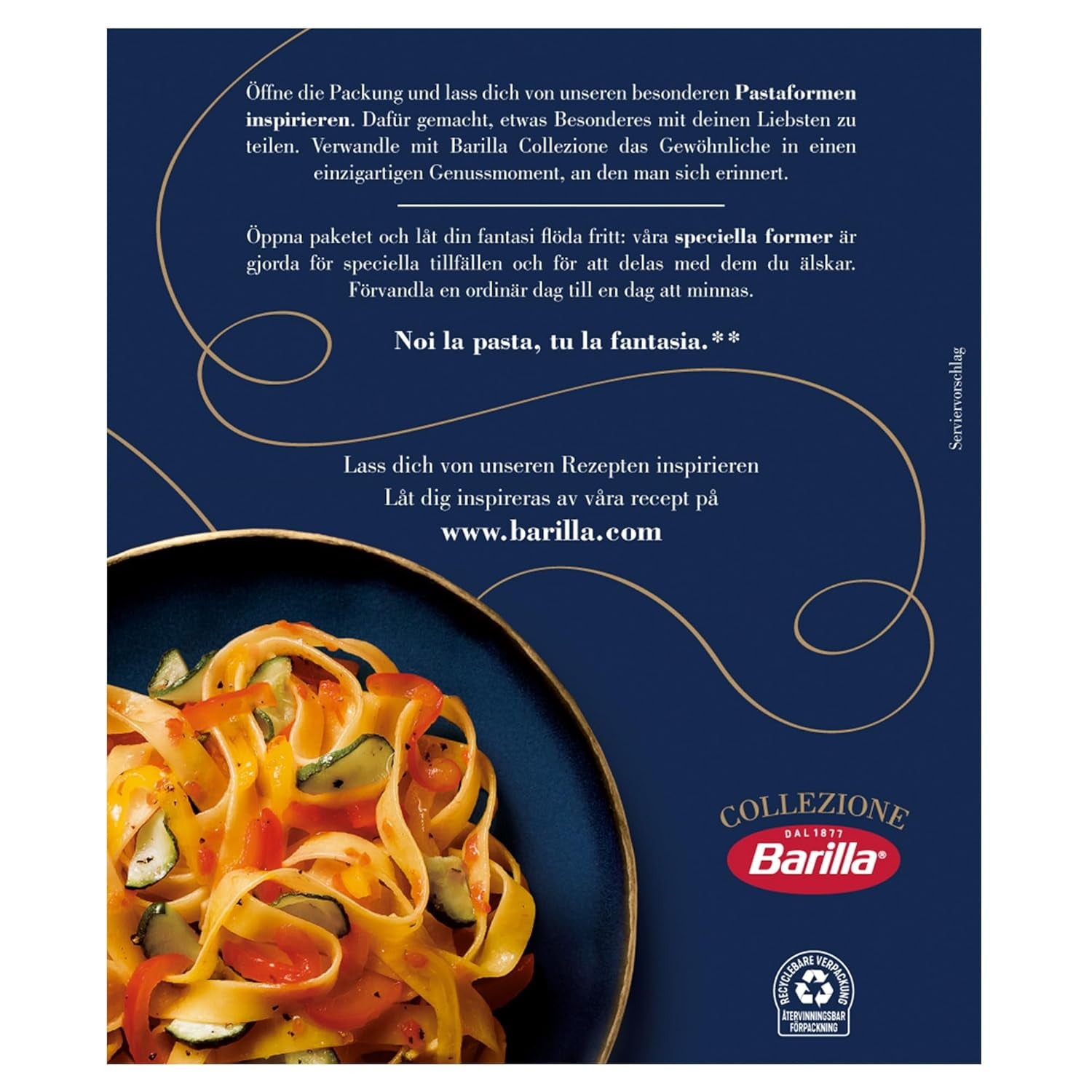 Pâtes Barilla Collezione Fettuccine, (1 x 500 g) (Pack de 3)