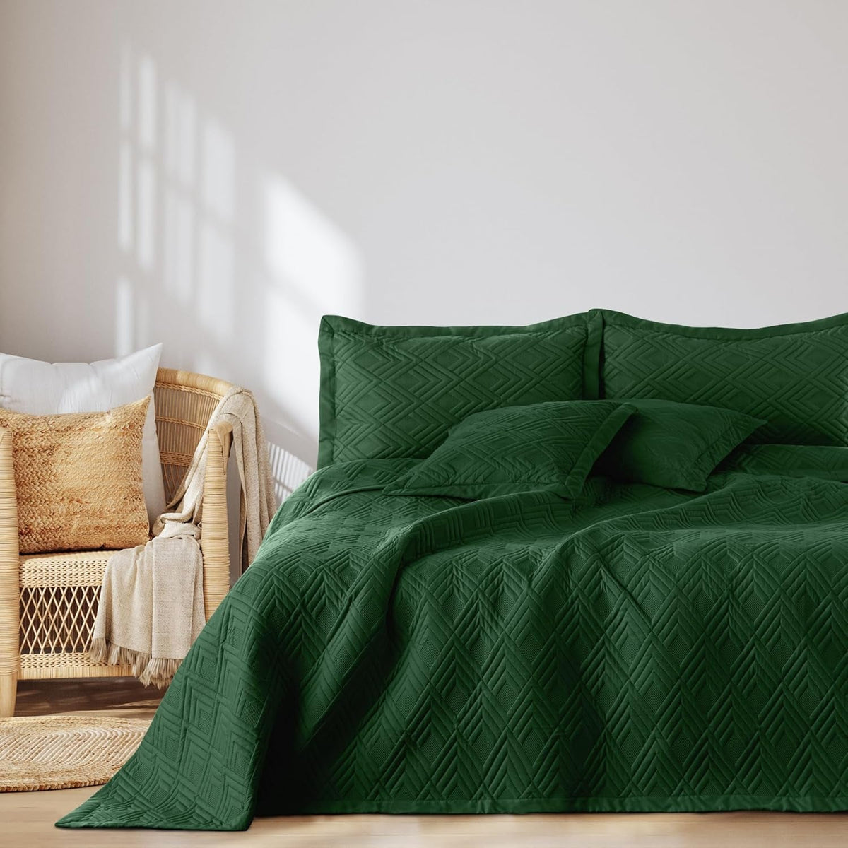 Ameliahome Couvre-lit 170X210 Cm Couvre-lit Double Face Matelassage Ultrasonique Polyester Ophelia Vert Foncé Lits et Couvertures Besuche den AmeliaHome-Store Ophelia Vert Foncé 170X210 Cm