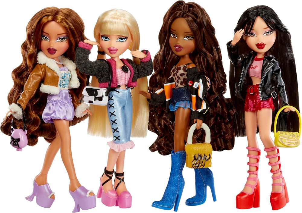 Bratz sort ! - Jade - 1 poupée de collection avec accessoires, tenue, sac, lunettes de soleil et brosse - Jouet pour enfant - 6 ans et plus, Rouge