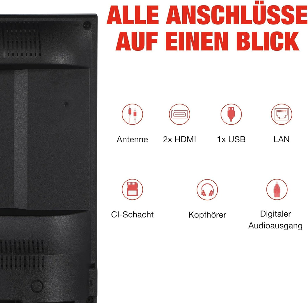 Televizor inteligent TELEFUNKEN de 40 de inci, cu tehnologie TiVo Full HD, HDR TV cu tuner triplu și 6 luni de HD+ incluse, televizor LED XF40TP900S (2026)