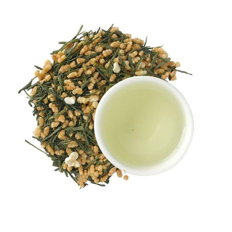 Ceai verde Umami Bio-Genmaicha din culturi japoneze, 100 g – Frunze de ceai cu orez prăjit -