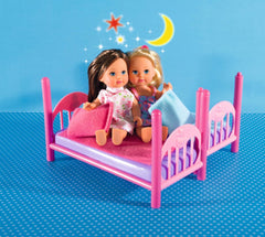 Simba 108178046 105733847 - Lit au sol Evi Love 2 / avec deux poupées Evi / avec lit superposé / accessoires inclus / poupée à habiller / 12 cm, pour enfants à partir de 3 ans