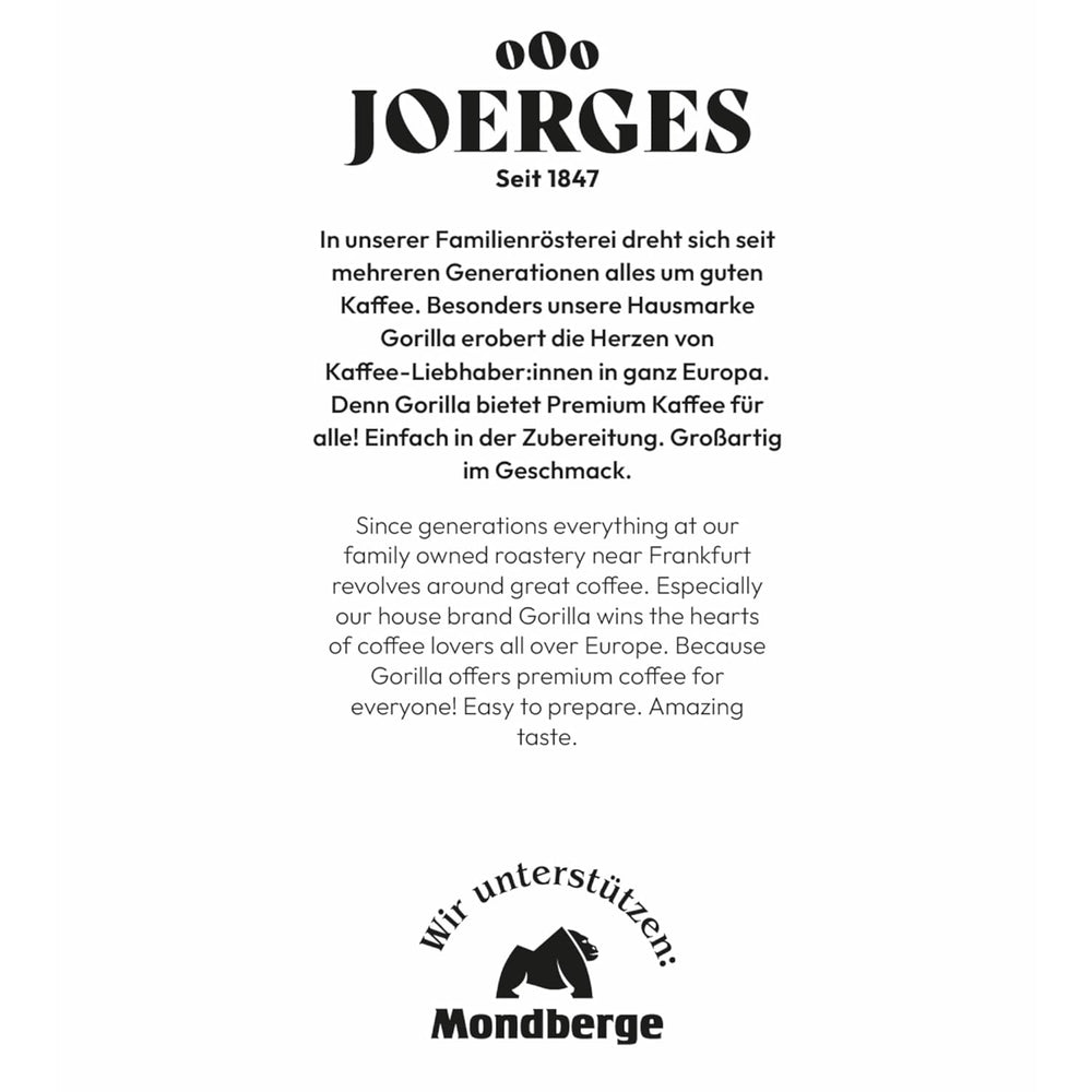 Grains de café Gorilla Espresso Bar Crema - 12 paquets de 1000 g chacun