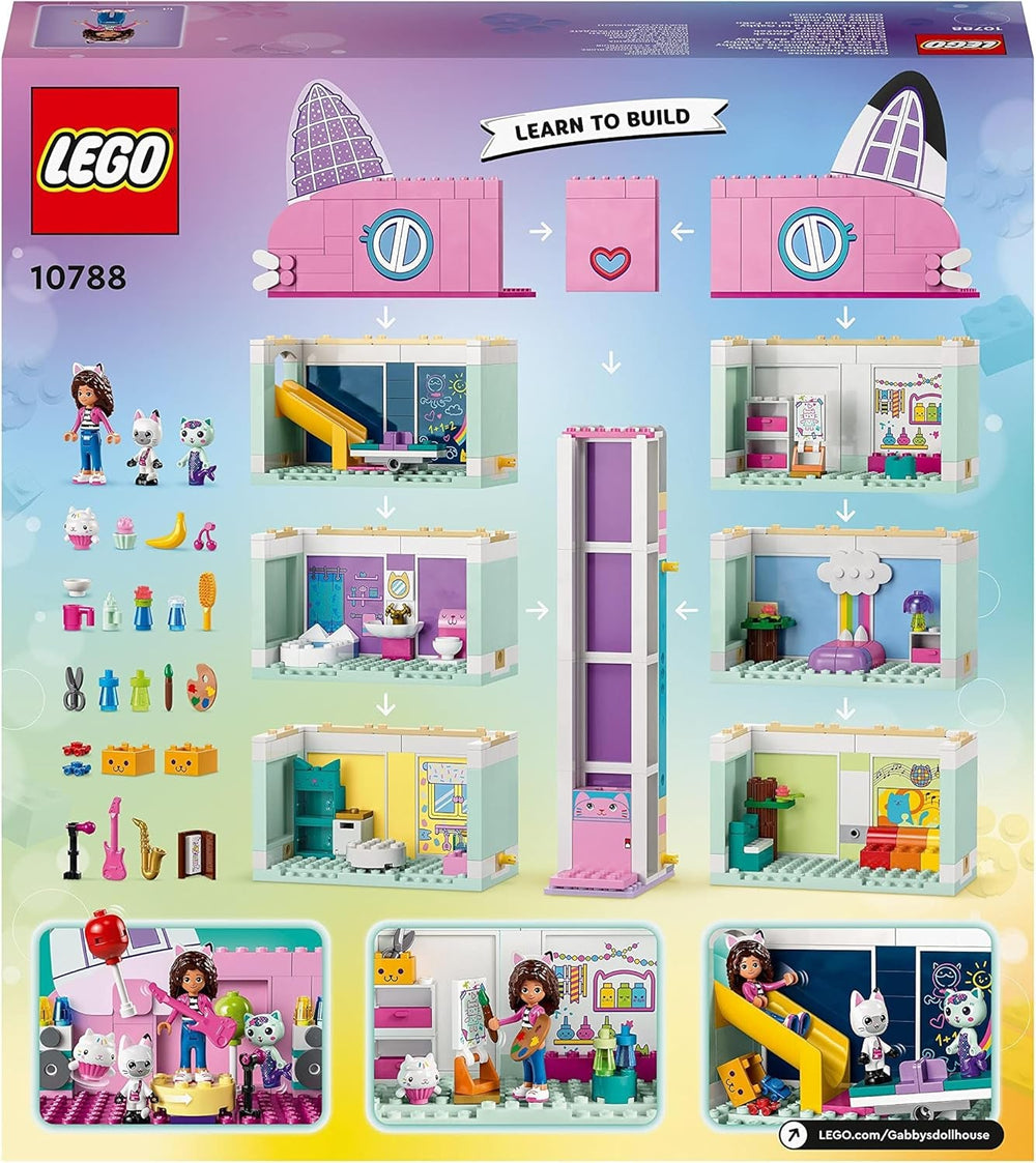 Lego 10788 Maison de poupée de Gabby, 8 pièces et 4 étages Maison de poupée de Gabby avec figurines Pandi, Suricate, Kuchi et accessoires, Cadeau pour filles, garçons et enfants de 4 ans Besuche den LEGO-Store
