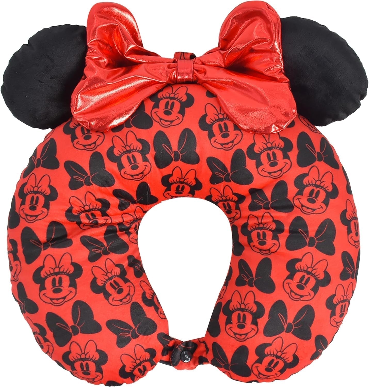 Ful Concept One Disney Minnie Mouse Oreiller de Voyage avec Oreilles 3D et Ressort pour Avion Voiture Bureau Confortable et Respirant Rouge/Noir Naty Shop Oreillers de Voyage Ruban Rouge/Noir Taille Unique