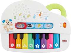 Fisher-Price Premier clavier pour bébé - piano jouet portable avec 4 options de lecture, chansons, lumières et sons, apprentissage ludique, version : UK-anglais , GFK04 Baby Toys Naty Shop Français