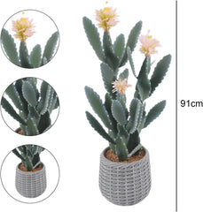 Künstlicher Kaktus, 91Cm Kunstpflanze Kaktuspflanzen Groß, Euphorbia Acrurensis Sehr Pflegeleicht, Kunstpflanze Im Topf Pflanzen Dekoration Für Zuhause Garten Büro Dekoration Einweihungsgeschenke - B