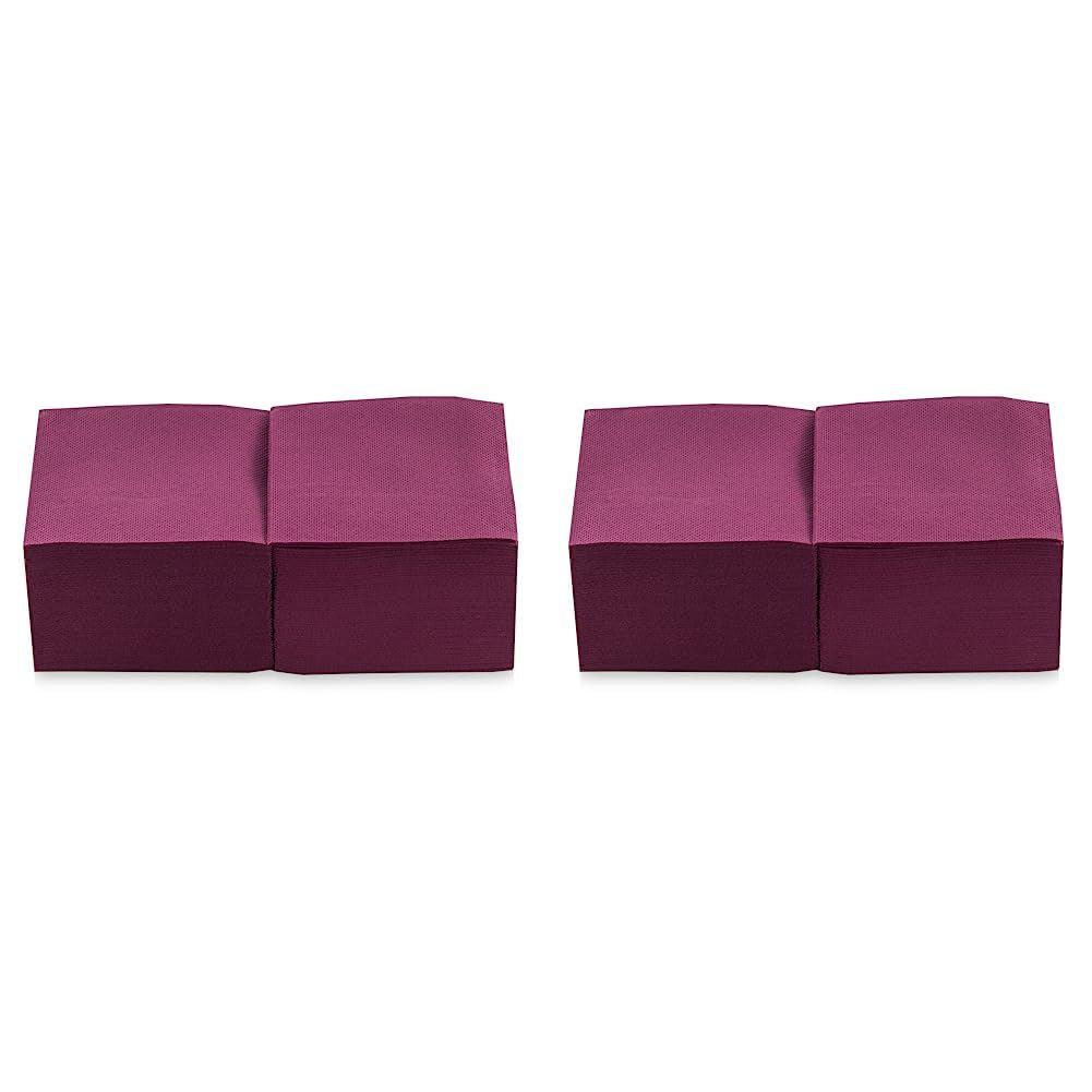 Saten Ser22104961 Cocktail, serviettes 20 X 20, 2 couches, pli 1/4, 100 serviettes, Punta-Punta, noir