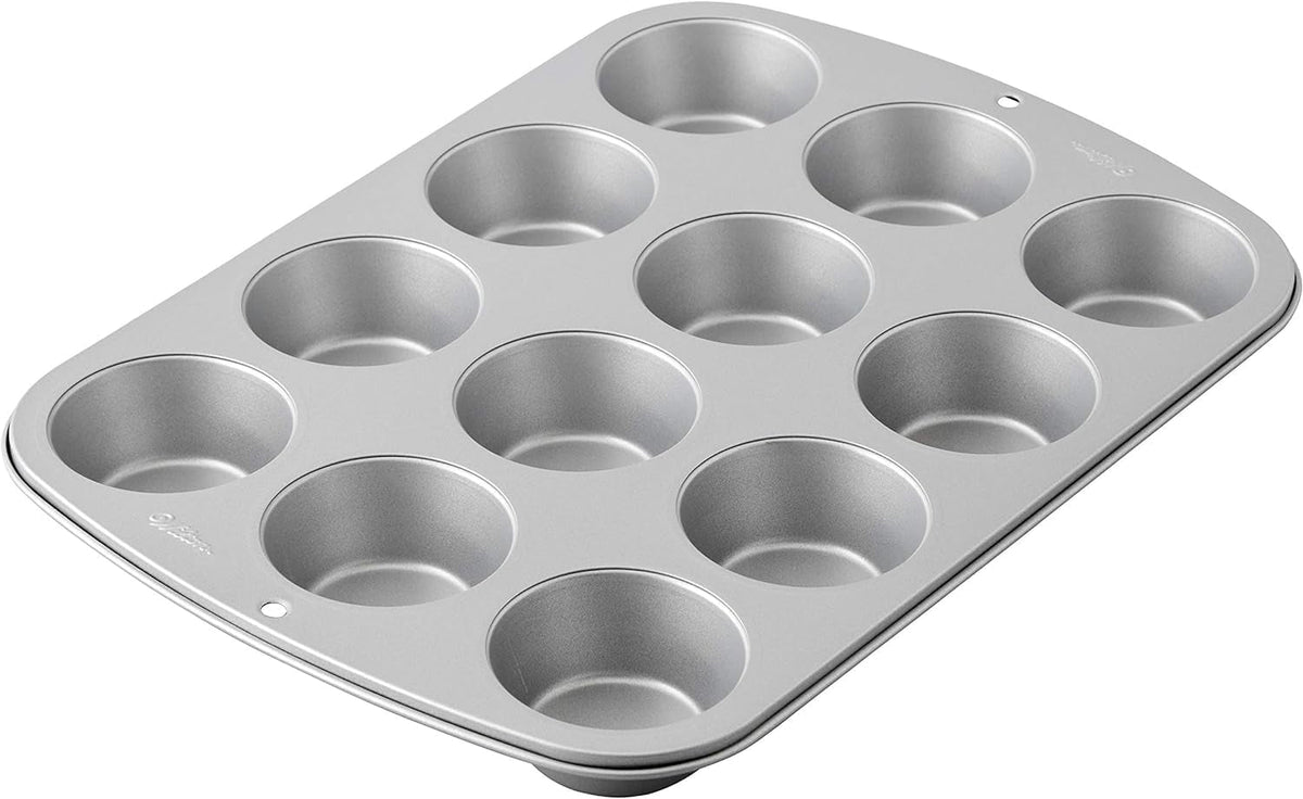Wilton 03-3118 Cupcake- /Muffin Backform, Recette Right, Antihaft, 12 Vertiefungen, Grau Moules et plaques à pâtisserie Naty Shop