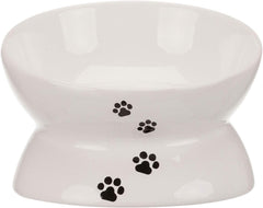 Stație de hrănire pentru pisici Trixie, ceramică, albă