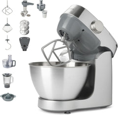 Kenwood Prospero+ KHC29A.R0SI Machine de cuisine, 4,3 L Edelstahlschüssel, Inkl. 10-Teiligem Zubehör-Set Mit Fleischwolf, Glas-Mixer, Zitruspresse, Entsafter Und Mehr, Inkl. Easyweigh Waage, 1000W, Argent Mère et Enfant Naty Shop Silber Inkl. 9 Pièces de rechange