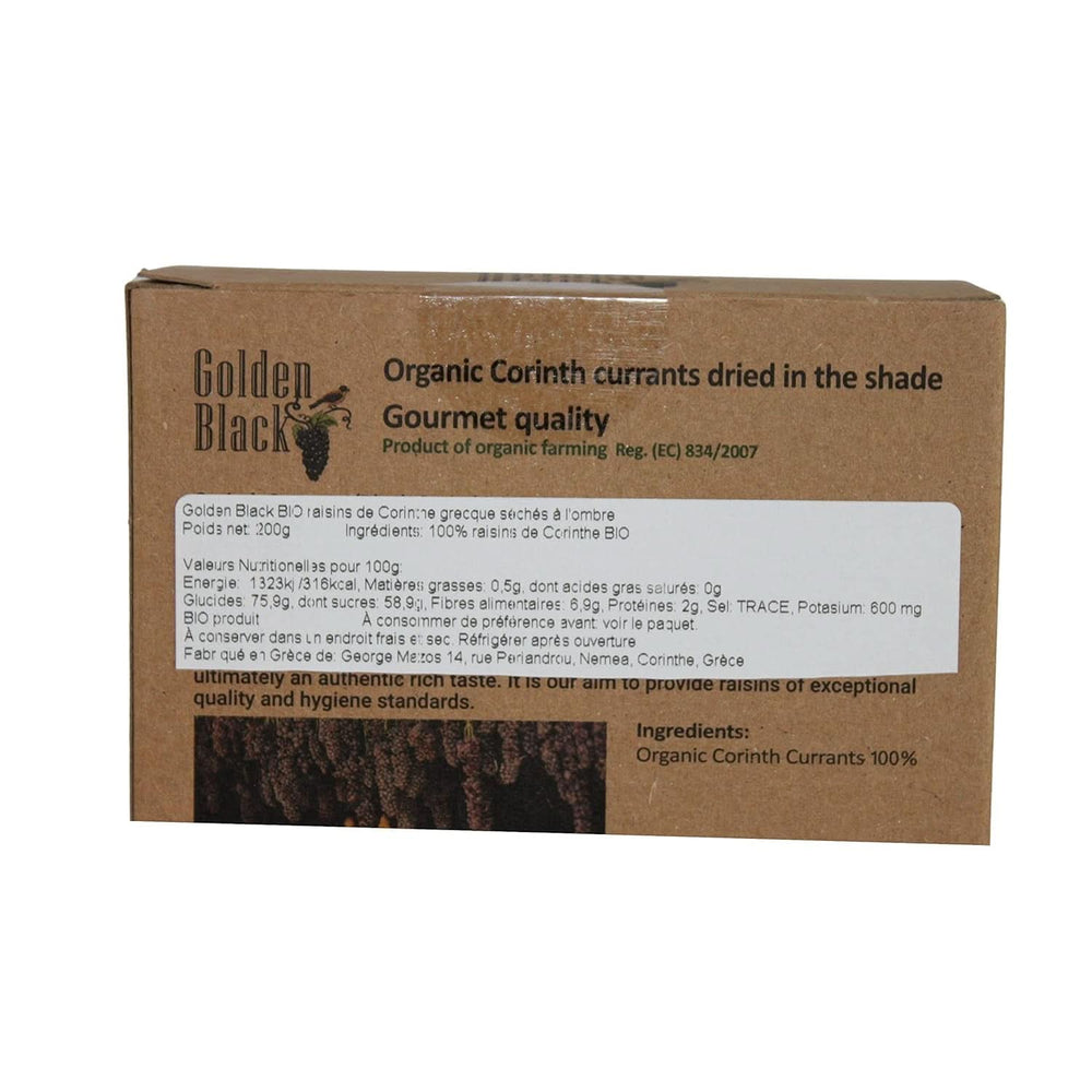 Raisins noirs grecs bio - groseilles, pack de 3 x 200 grammes Produits déshydratés Naty Shop