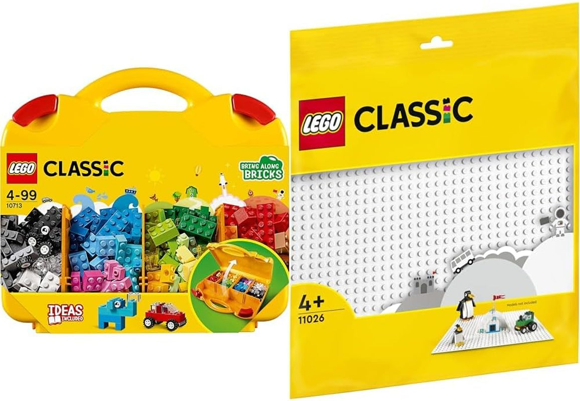 LEGO 10713 Classic Brick Starter Set - Sortarea culorilor cu cutie de depozitare, cadou creativ, jucărie pentru copii pentru fete și băieți de la 4 ani Seturi de constructie Besuche den LEGO-Store Pachet cu tablă albă de construcție Tablă de construcție albă 11026