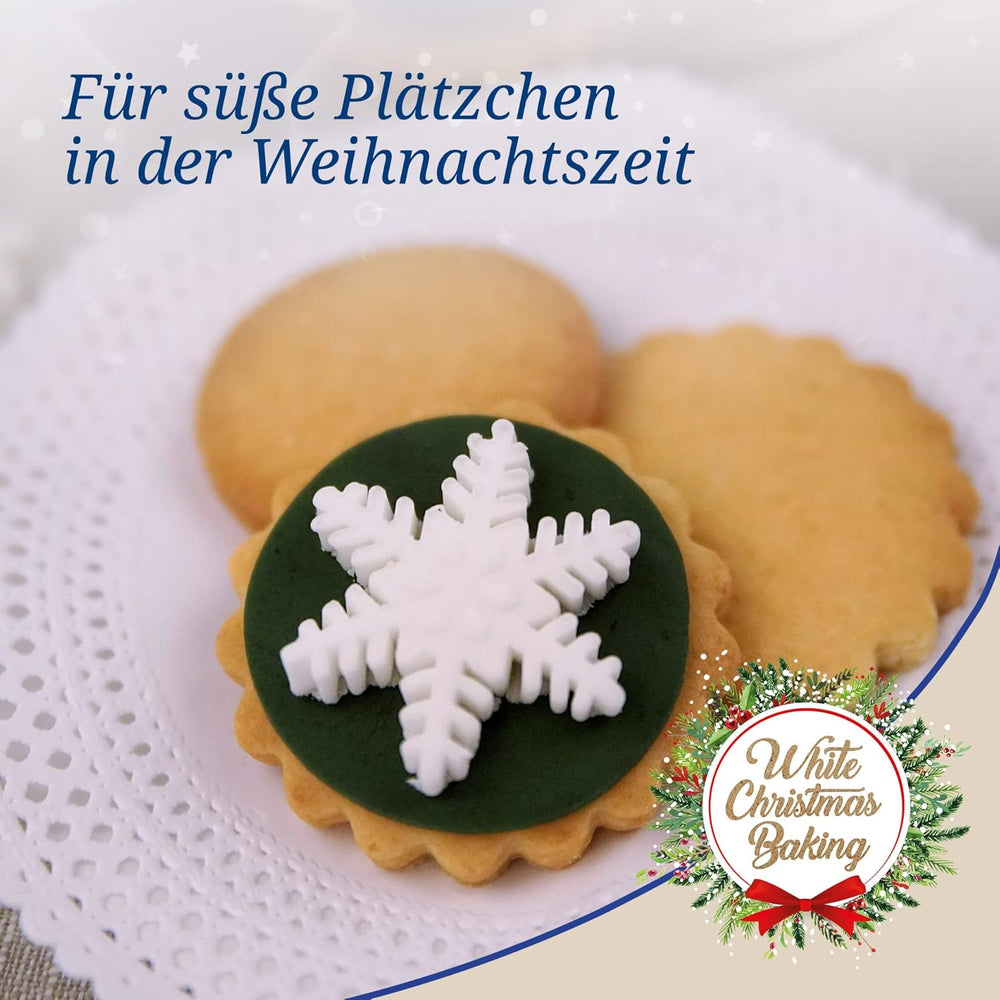 Dr. Oetker Lot de 2 emporte-pièces ronds et ondulés - Emporte-pièces motif Noël blanc - Emporte-pièces en acier inoxydable pour Noël
