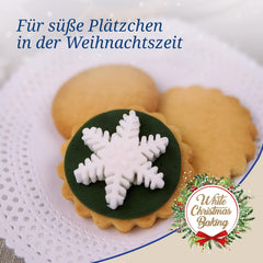 Dr. Oetker Lot de 2 emporte-pièces ronds et ondulés - Emporte-pièces motif Noël blanc - Emporte-pièces en acier inoxydable pour Noël