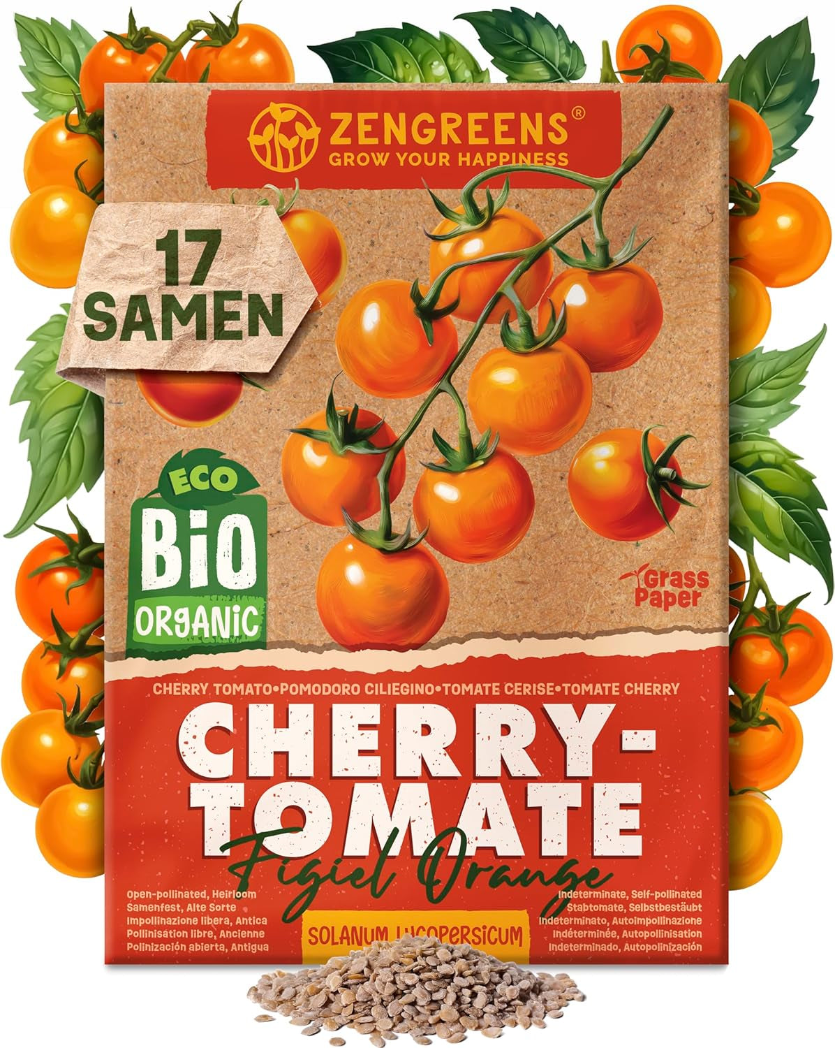 Graines de tomates biologiques dans un ensemble de 10 à 10 graines de tomates pour une culture facile dans le jardin, le balcon ou le parterre surélevé - Graines de plantes - Semis