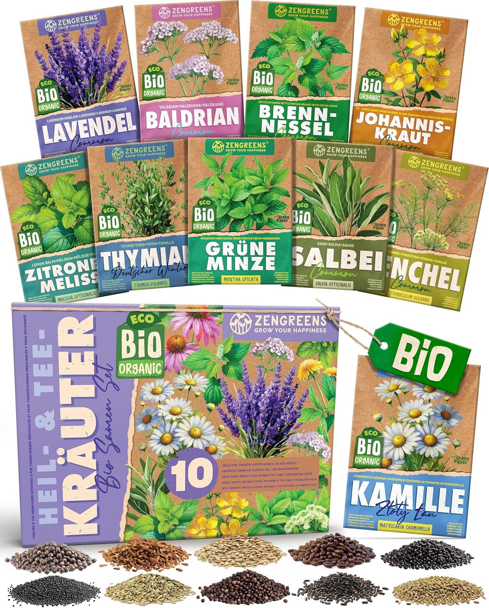 Graines de tomates biologiques dans un ensemble de 10 à 10 graines de tomates pour une culture facile dans le jardin, le balcon ou le parterre surélevé - Graines de plantes - Semis