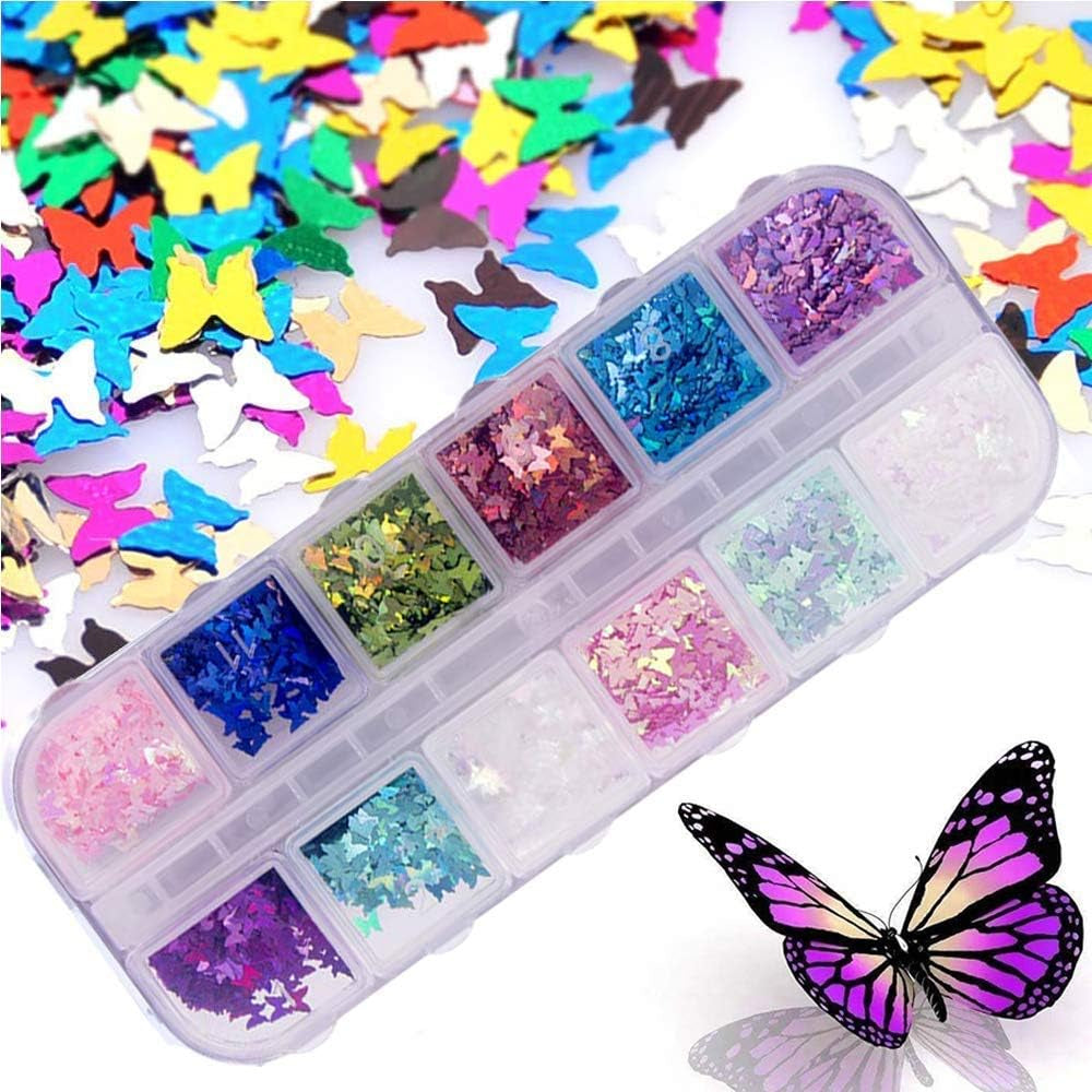 Kalolary Fleurs séchées pour ongles, papillon, paillettes, feuille de vernis à ongles, autocollants, pince à épiler, pierres à ongles, strass, crayon pour conception d'ongles 3D, décorations DIY