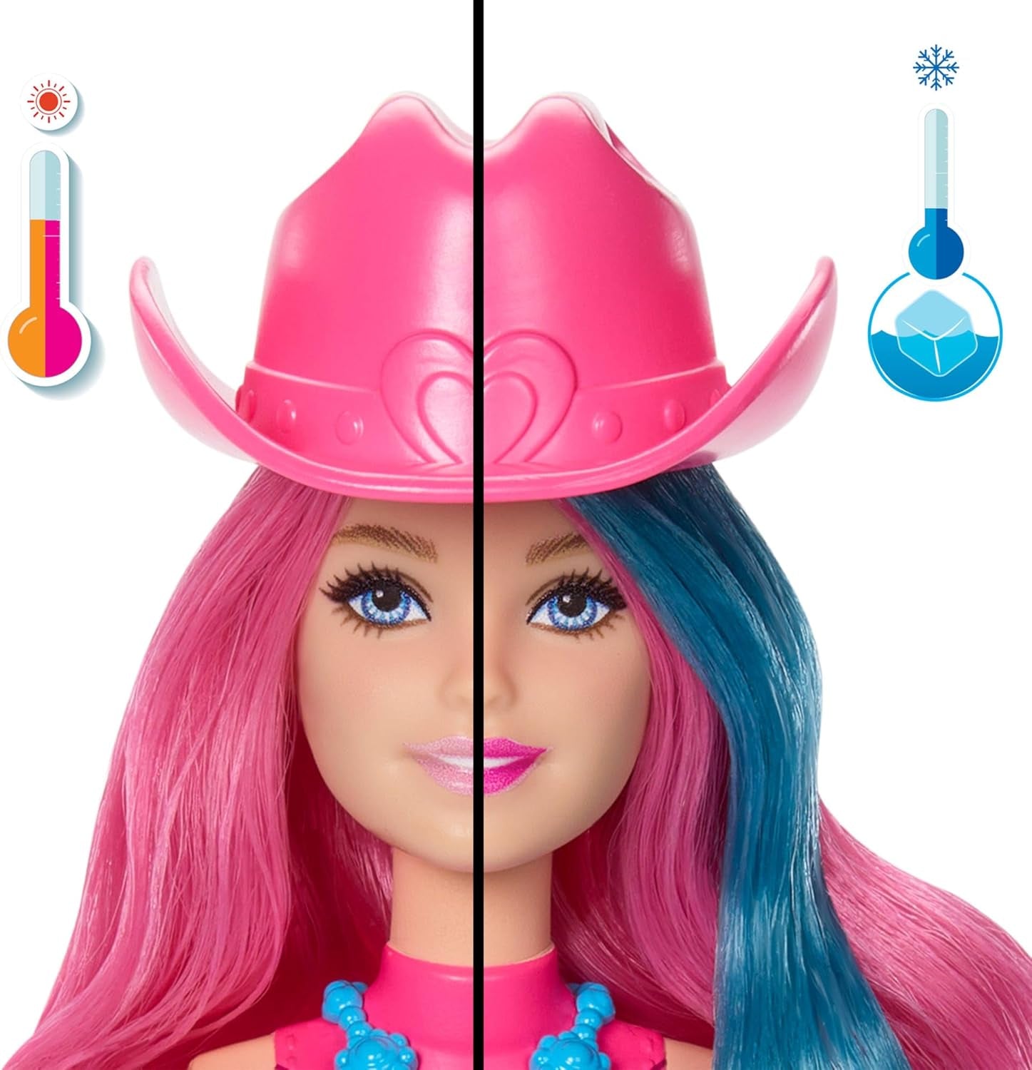 Poupée Barbie Color Reveal et accessoires avec 6 surprises, série Disco Star avec paillettes métalliques et dessus changeant de couleur (les styles peuvent varier), JCP01, 32 cm