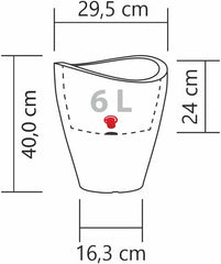 Scheurich Wave Globe High, récipient haut en plastique, granit noir, diamètre 29,8 cm, hauteur 40 cm, volume 6 l.