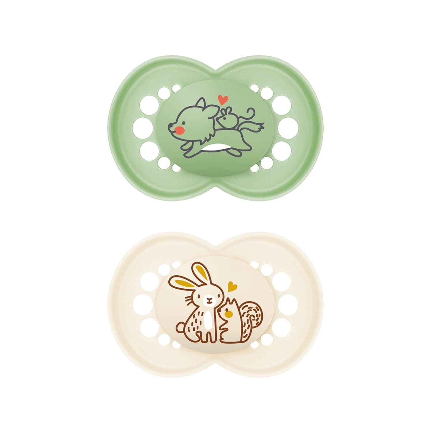 Sucette MAM Originale | Sucette en latex | 0-6 mois | Sucette bébé adaptée à l'allaitement | Recommandé par les sages-femmes Résistant aux morsures | Latex de caoutchouc naturel | Mouton/Lapin | Paquet de 2