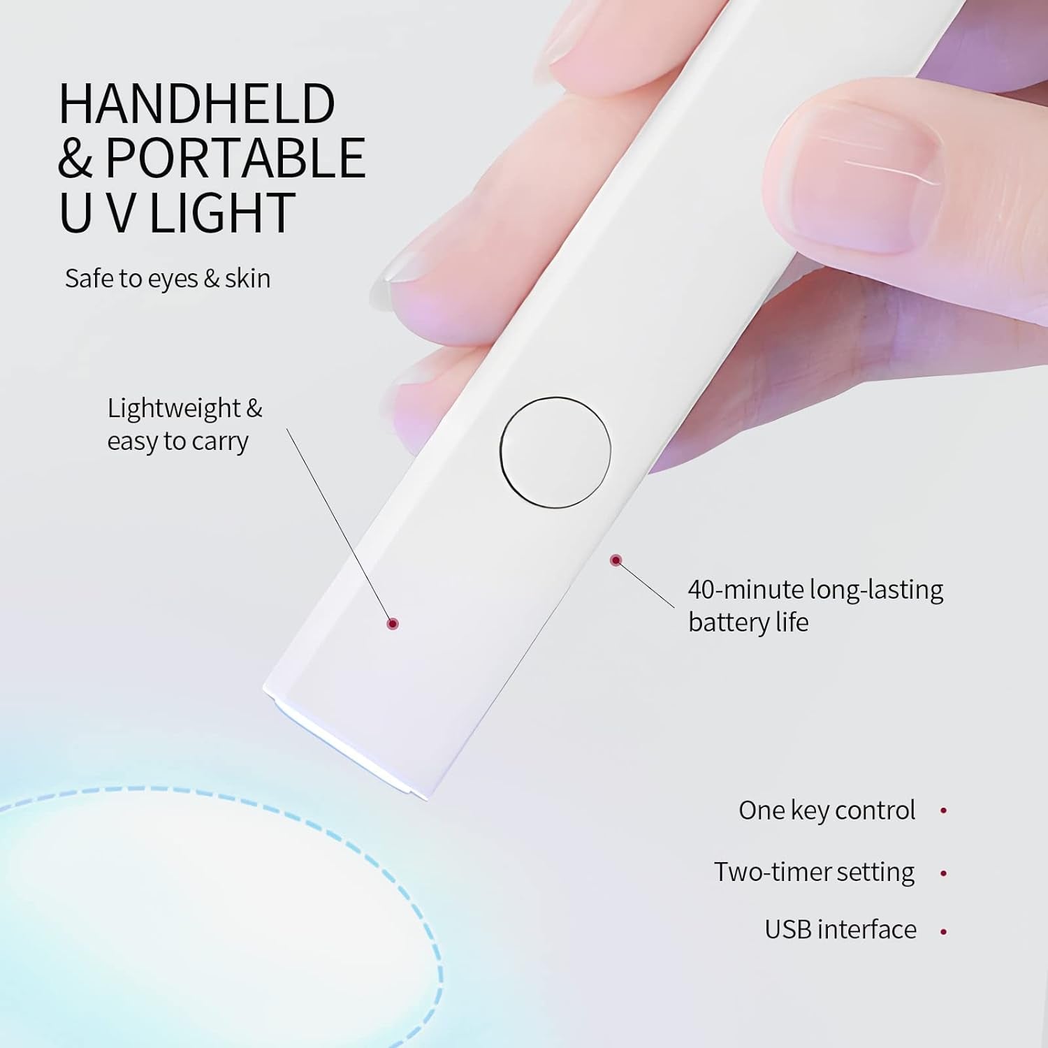 Saviland U V Lampe pour Gel Nägel: Mini U V Lampe pour NägelSchützen Sie Die Haut Wiederaufladbar Klein LED Nagellack Trocknergerät pour Nagellack Aufbaugel Nail Tips Nagelkleber Geschenke Für Frauen