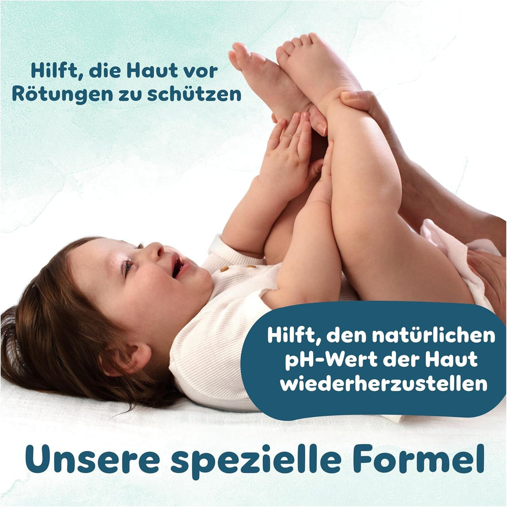 Șervețele umede Pampers Harmony Aqua pentru bebeluși, cutie, 1440 de șervețele (15 x 96), protecție delicată pentru pielea delicată cu 99% apă