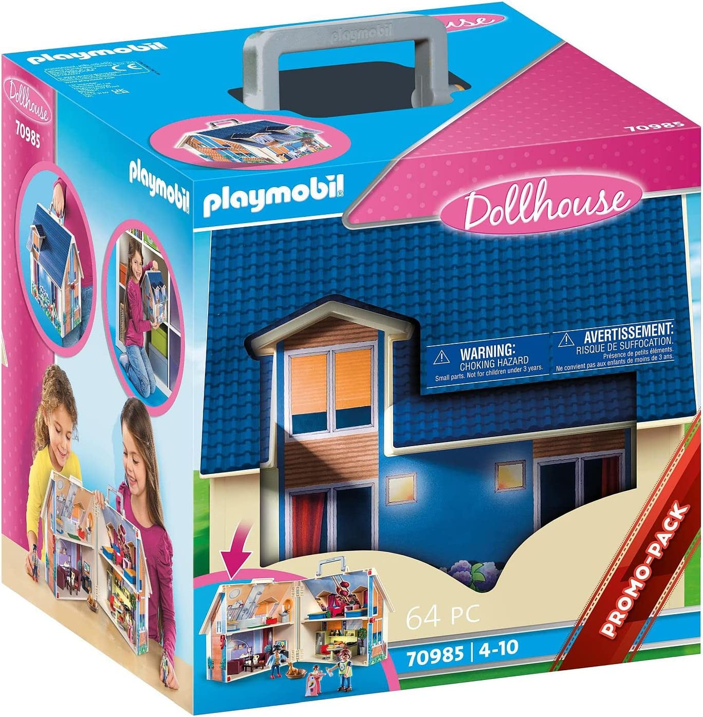 Dollhouse 70985 Maison de poupée pliable avec poignée, jouet pour 4 ans et plus et Dollhouse 70209 Chambre d'adolescent avec figurine de fille et accessoires, 4 ans et plus