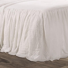 Cuvertură de pat Lush Decor cu fustă cu volane, poliester, alb, pat dublu Paturi si Cuverturi Lush Decor