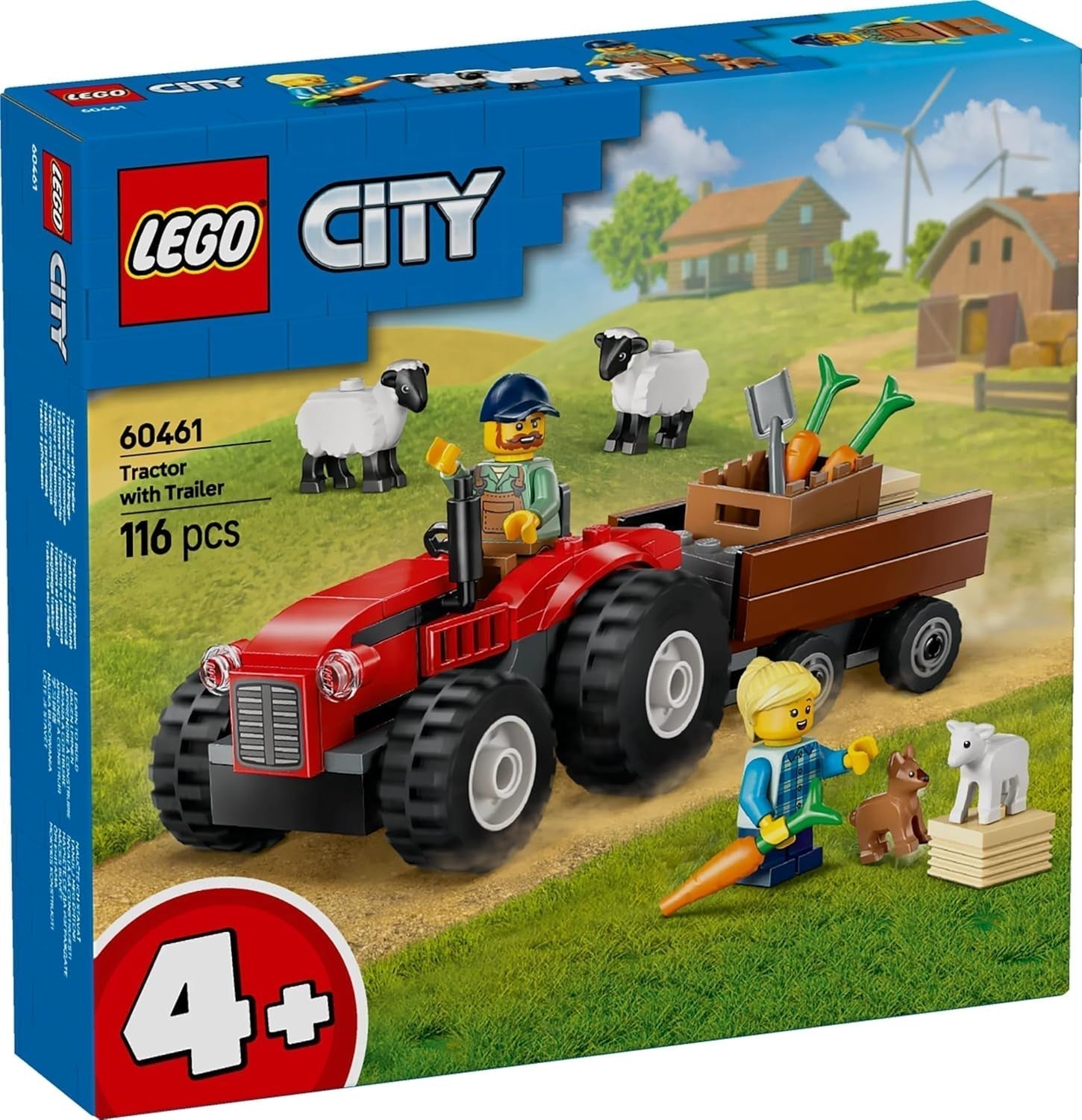 Tracteur LEGO City avec remorque - Jouet de ferme avec tracteur et figurines d'animaux - Ensembles de jeu Montessori pour garçons et filles à partir de 4 ans - Cadeau avec 2 figurines 60461 Jeux de construction Besuche den LEGO-Store