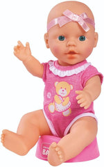 Simba 105030069 - New Born Baby Doll, poupée en vinyle avec fonction boire et nourrir, avec acte de naissance et accessoires, 4 pièces, 30 cm, poupée, à partir de 3 ans Naty Shop Dolls