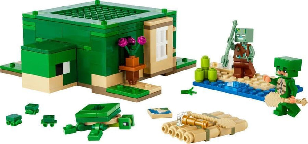 LEGO Minecraft The Turtle Beach House Maison de jouets avec accessoires pour filles et garçons à partir de 8 ans, ensemble avec animaux et personnages du jeu vidéo, cadeau pour les joueurs 21254 Jeux de construction Besuche den LEGO-Store