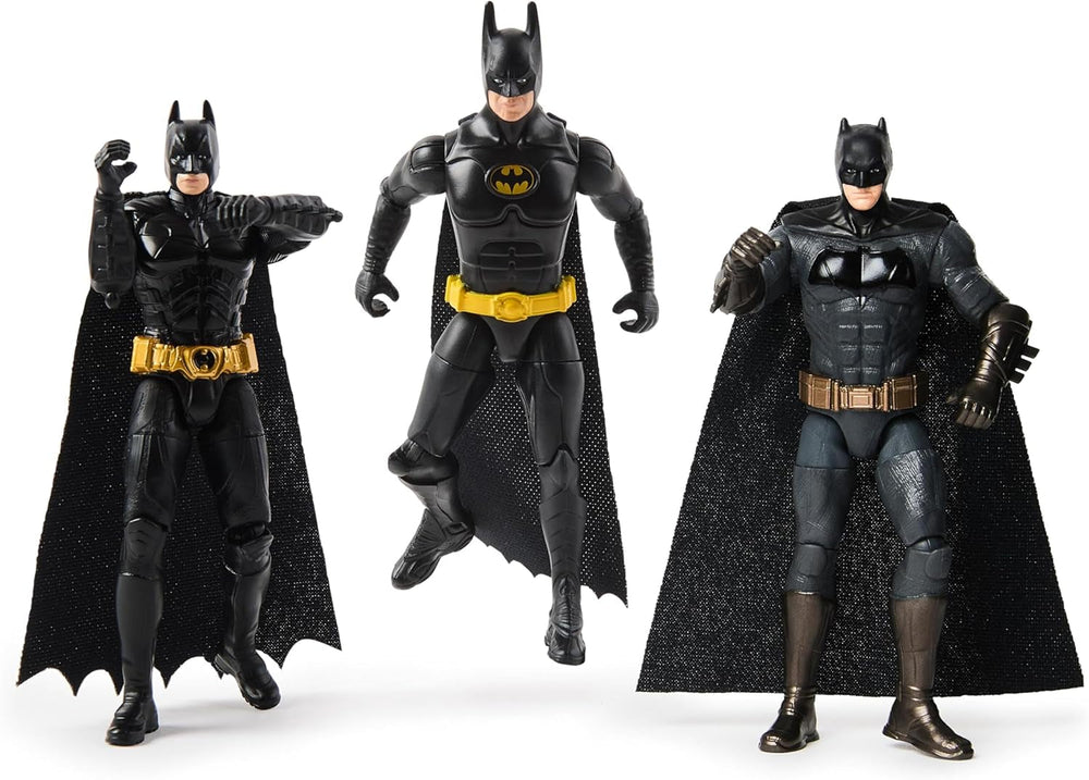Coffret Ultimate Batman comprenant 3 figurines Batman (10 cm) issues des films Batman Returns, The Dark Knight et Batman V. Superman. A partir de 3 ans Figurines Naty Shop