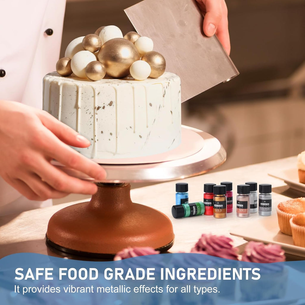 Set de sclipici comestibil - 4 culori pudră sclipici comestibilă - pudră inaromă pentru băuturi și prăjituri, ciocolată, decorațiuni cocktail, pudră colorant alimentar cu sclipici, sclipici comestibil (5 g/sticlă)