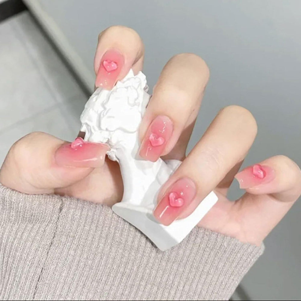 Breloques d'art d'ongle de coeur 3D, 320 pièces de breloques d'ongle en acrylique de couleur claire pour femmes, coeur plat en strass de 4 mm, 6 mm, 8 mm, décorations en forme de coeur pour femmes et filles, accessoires de manucure DIY (4 mm, 6 mm, 8 mm)