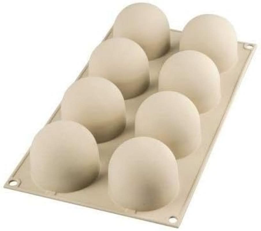 Silikomart, Moule pour gâteaux Tartufo en silicone, 8 Ports Simples, Ø 62 H 52 mm Cuisine Naty Shop