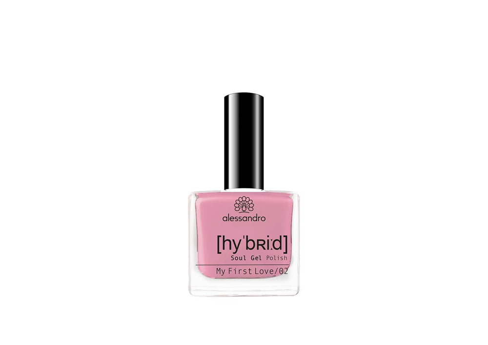 Vernis à ongles HYBRIDE alessandro Pink Melon - nuance de rose vibrante avec de fines particules de paillettes - Des ongles parfaits en seulement 3 étapes, sans LED - dure jusqu'à 10 jours ! 8 ml