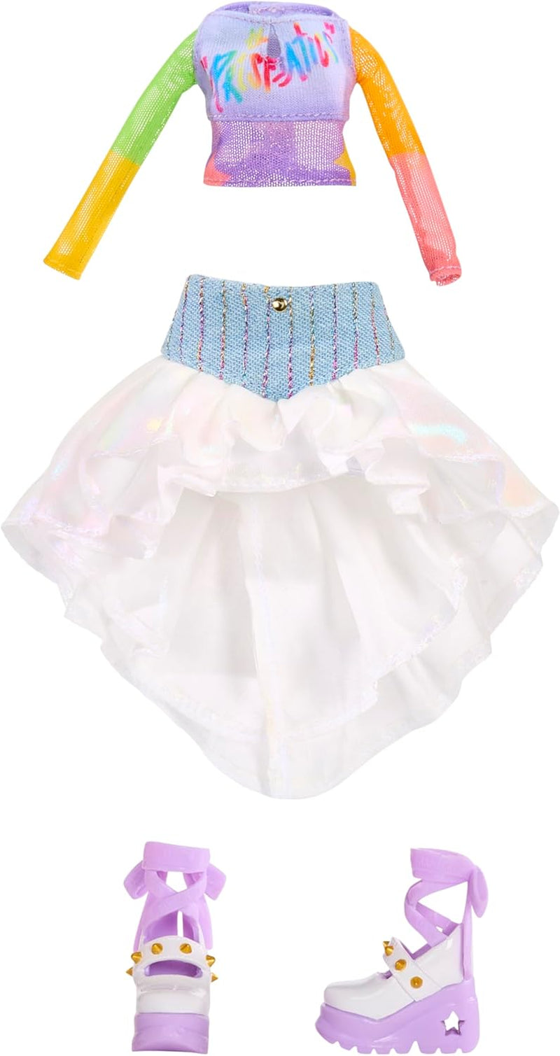 Rainbow High Junior High Rock Band - Amaya, Rainbow Colors - Poupée mannequin de 23 cm avec clavier, personnalisable avec des autocollants, jouet articulé et mignon pour enfants à partir de 4 ans