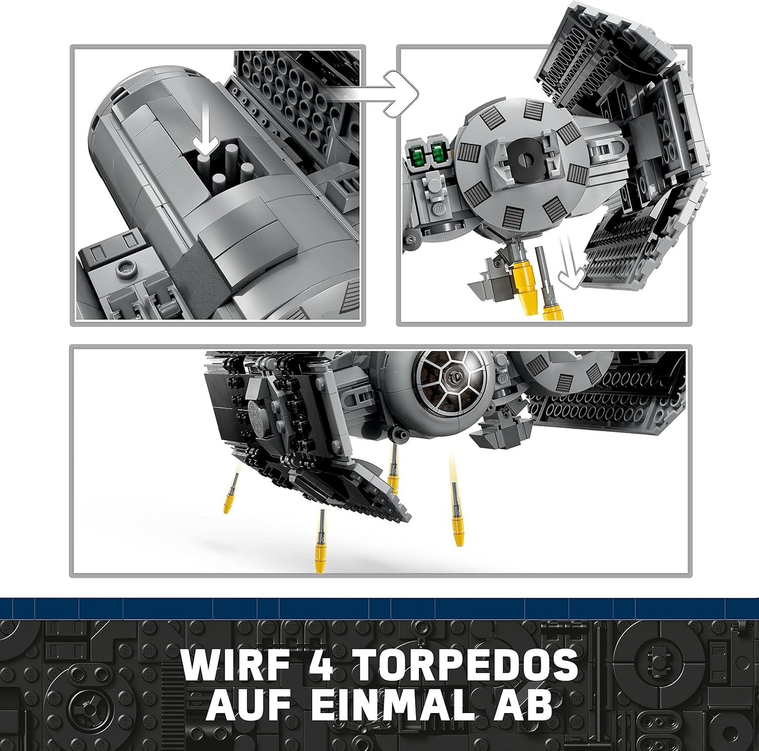 LEGO Star Wars Kit de modèle de bombardier TIE avec figurines de Dark Vador avec sabre laser et droïde Gonk, jouet à construire Starfighter en cadeau 75347 Jeux de construction Besuche an LEGO-Store