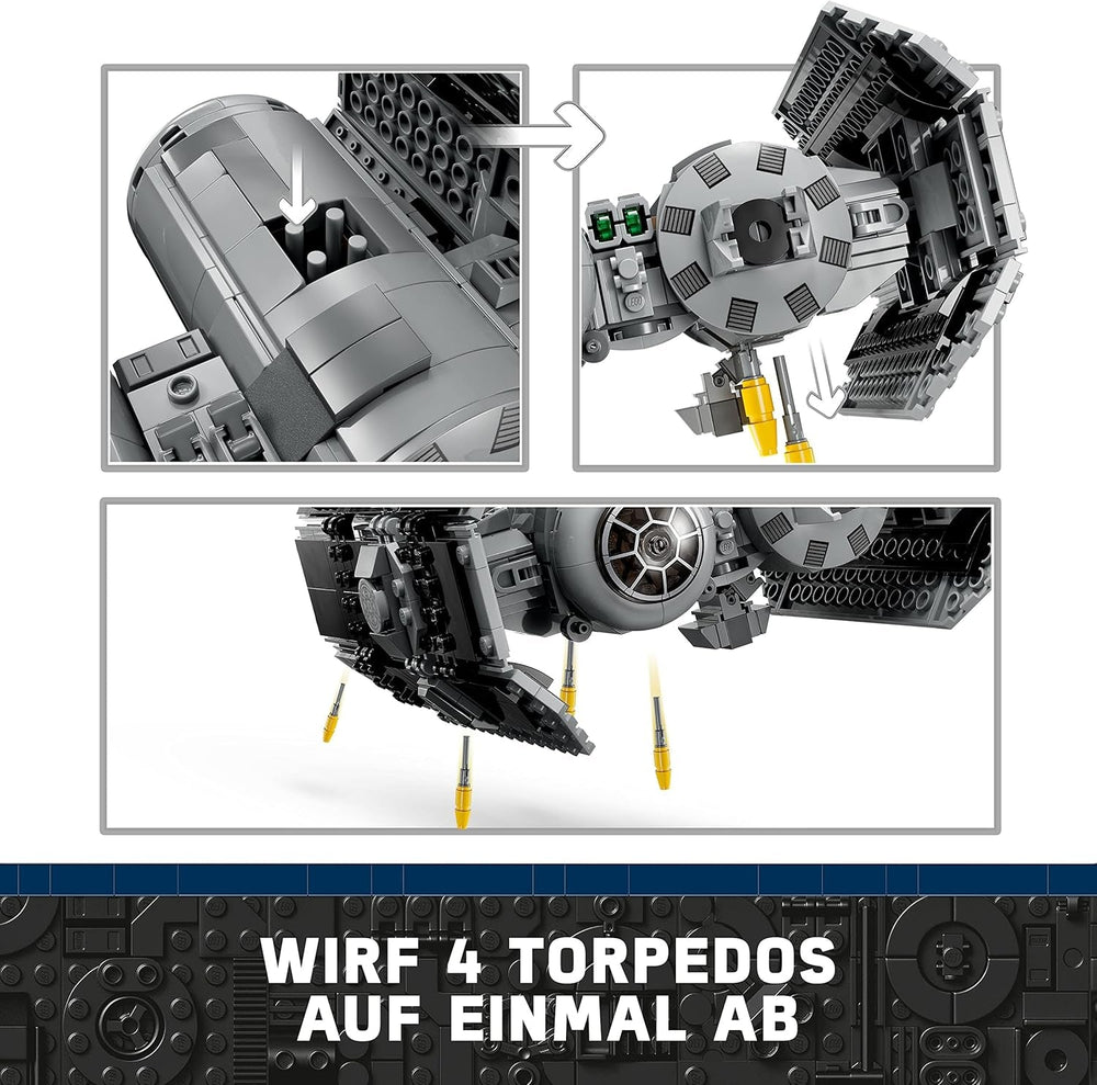 LEGO Star Wars Kit de modèle de bombardier TIE avec figurines de Dark Vador avec sabre laser et droïde Gonk, jouet à construire Starfighter en cadeau 75347 Jeux de construction Besuche an LEGO-Store